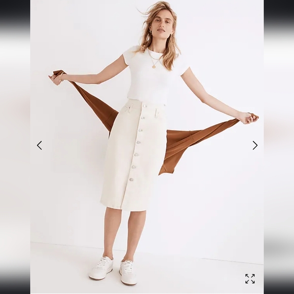 Madwell Denim High-Waist Midi Skirt in Vintage Canvas Wash - Western Edition - Picture 6 of 9